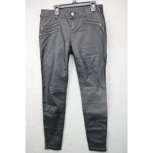 Free People Women's Faux Leather Biker Style Pants-Size 2-Pockets-Skinny Jeans